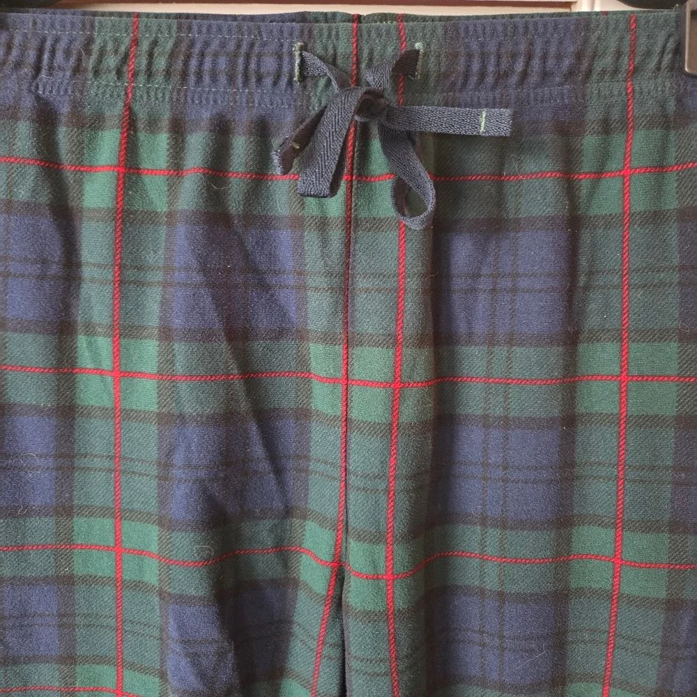 Nautica Men's Flannel Plaid Sleepwear pants green, blue, and red